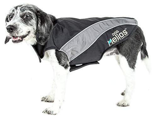 Dog Helios DOGHELIOS High Octane Softshell Neoprene Polar Fleece Reflective Performance Pet Dog Coat Jacket w/ Blackshark technolog