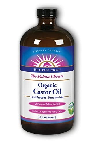 Heritage Store Organic Castor Oil, Nourishing Treatment | Deep Hydration for Hair, Skin, Lashes & Brows | Vegan (32 oz)