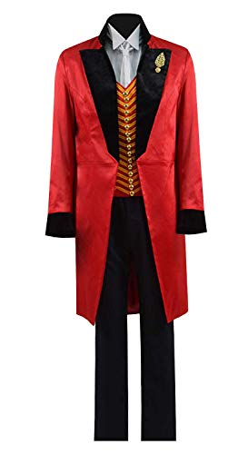 Qi Pao Greatest Showman Barnum Performance Uniform Halloween Outfit Cosplay Costume (XL, Red Black)