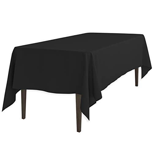 LinenTablecloth 70 x 120-Inch Rectangular Polyester Tablecloth Black