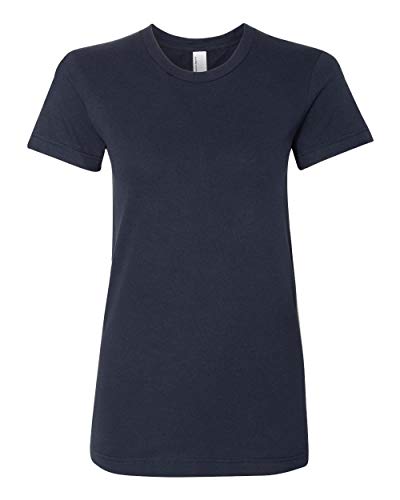 American Apparel Womens Fine Jersey Fitted Short Sleeve T-Shirt, Navy, X-Large