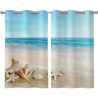 Yumoing Bathroom Curtains Window S Tropical Beach Kitchen Grommet Privacy Curtain Small For Café B Yumoing Bathroom Curtains Window S, Beach Style Window Curtains