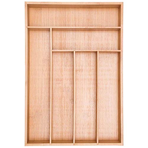Island Bamboo Drawer Organizer - Wooden Insert Utensil Tray ...