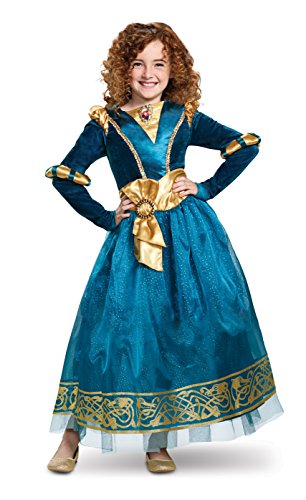 Disguise Disney Princess Merida Brave Deluxe Girls Costume Green, X-Small/(3T-4T)