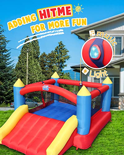 Action air 2021 Version Bounce House, Inflatable Bouncer with Air Blower, Jumping Castle with Slide, Family Backyard Bouncy Cast