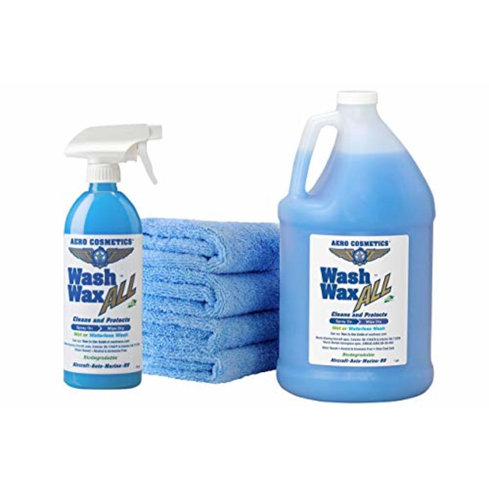 Aero Cosmetics Wet or Waterless Car Wash Wax Kit 144 oz. Aircraft Quality for your Car, RV, Boat, Motorcycle. Guaranteed the Best Wash Wax. Any