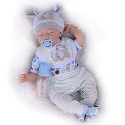 kaydora reborn baby dolls, 22 inch lifelike newborn baby doll boy, realistic sleeping dolls that look real, handmade weighted