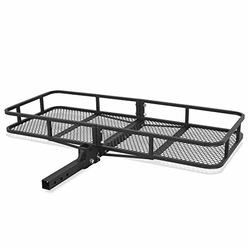ARKSEN Heavy Duty Folding Cargo Rack Carrier Luggage Basket 2 Inch Receiver Hitch Fold Up for SUV Pickup Camping Traveling, 500 