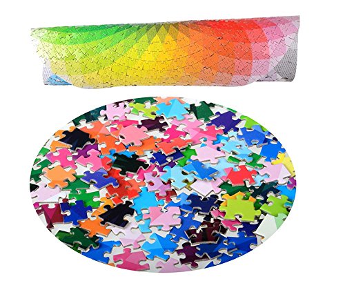 LRRH 1000 Pcs Round Jigsaw Puzzles Rainbow Palette Intellectual Game for Adults and Kids
