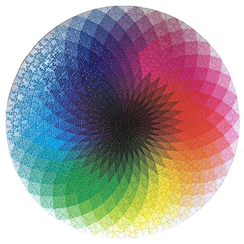 LRRH 1000 Pcs Round Jigsaw Puzzles Rainbow Palette Intellectual Game for Adults and Kids