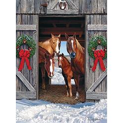 Bits and Pieces - 500 Piece Jigsaw Puzzle for Adults 18"X24" - Horse Barn Christmas - 500 pc Jigsaw by Artist Russell Cobane