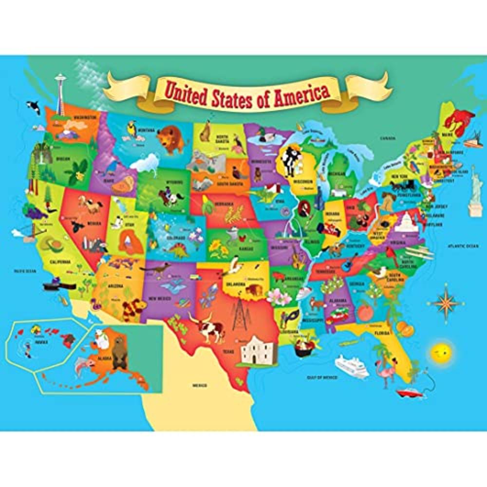 MasterPieces Maps 60 Mass Puzzles Collection - USA Map 60 Piece Jigsaw Puzzle