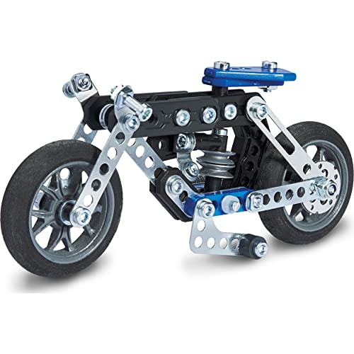 Meccano Erector, 5 in 1 Model Building Set - Motorcycles, 174 Pieces, for Ages 8 and up, STEM Construction Education Toy