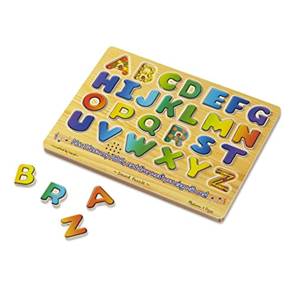 Melissa & Doug Wooden Alphabet Sound Puzzle - Wooden Puzzle With Sound Effects (26 pcs)