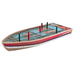Outside Inside - Hand Painted Tin Boat Cribbage Board