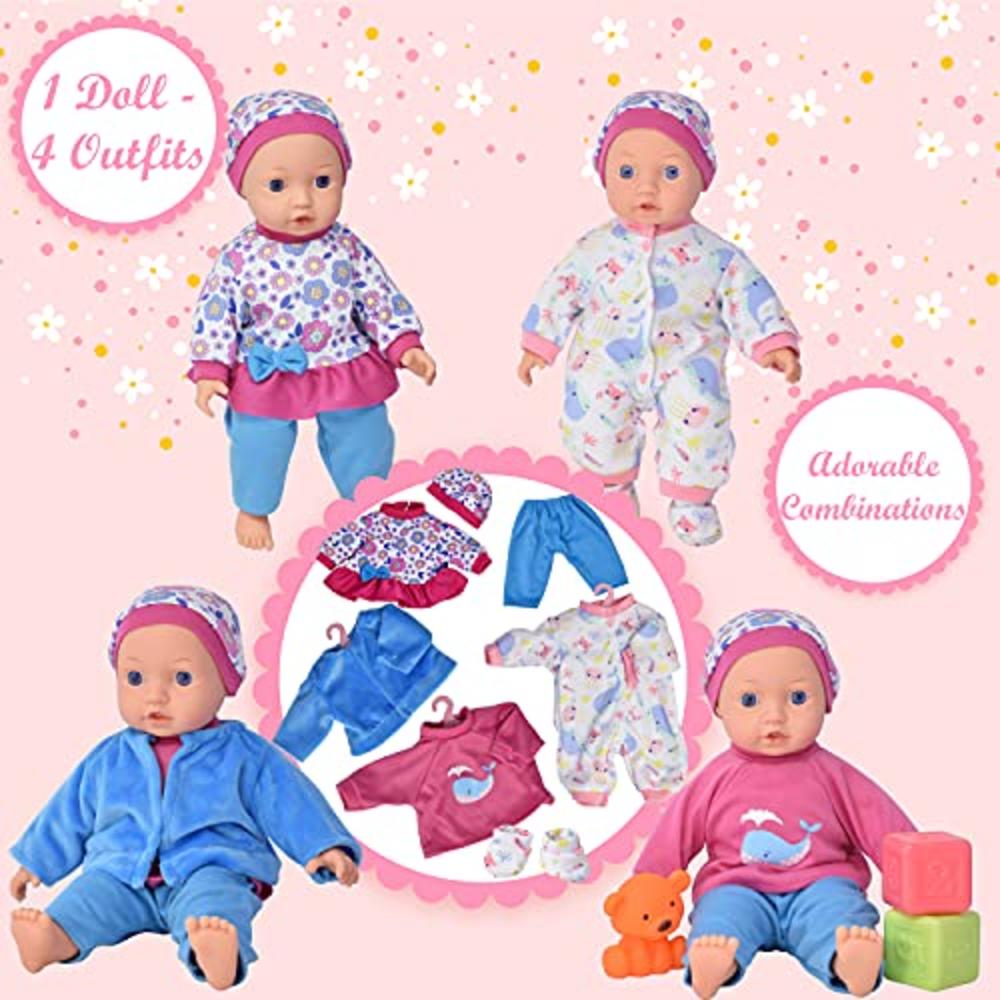 Dolls To Play Soft Body Baby Doll, 14 Inch Doll with Clothes Set and Accessories