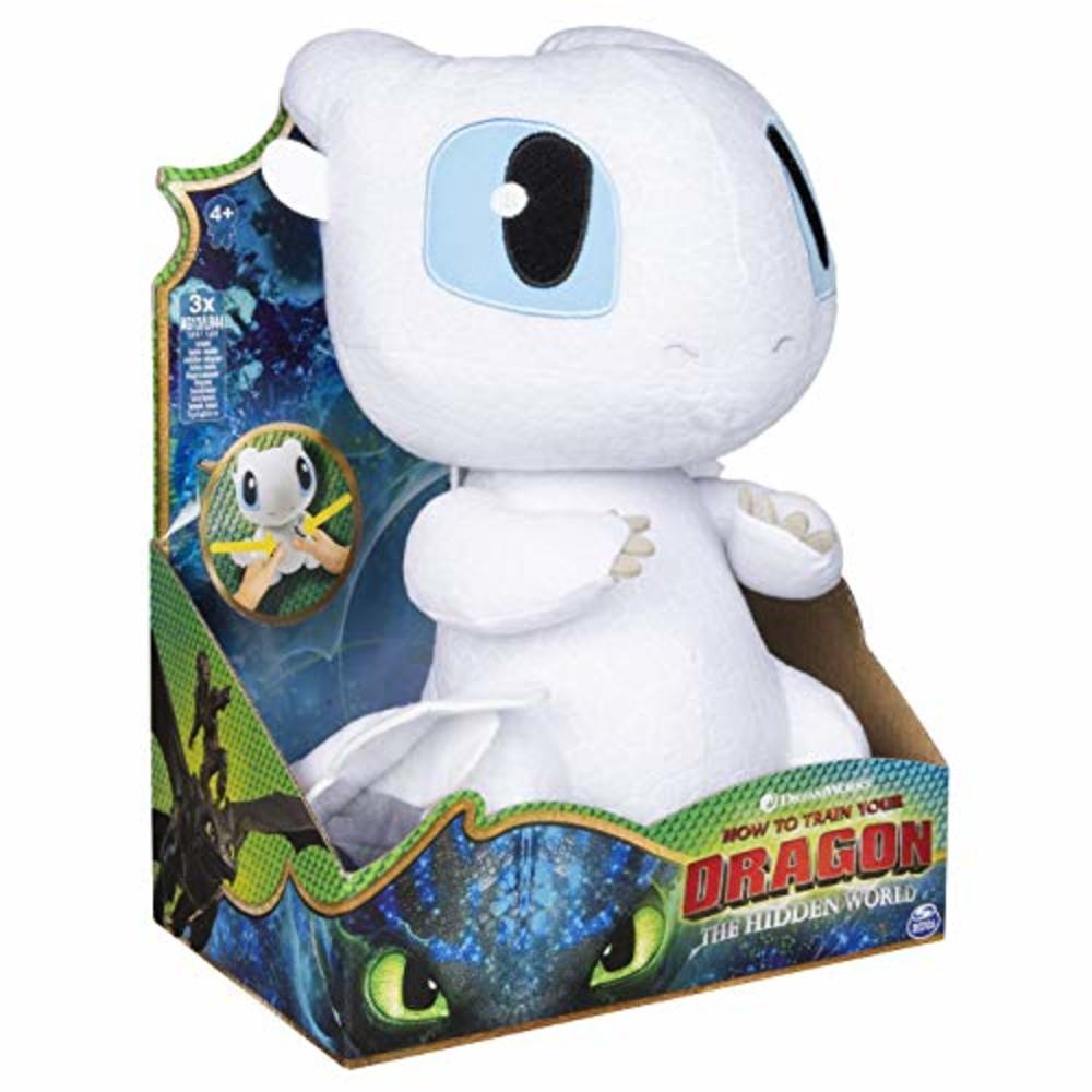 Dreamworks How to Train Your Dragon 3: The Hidden World Squeeze and Growl Lightfury 10" Plush Dragon with Sounds (Original Version)