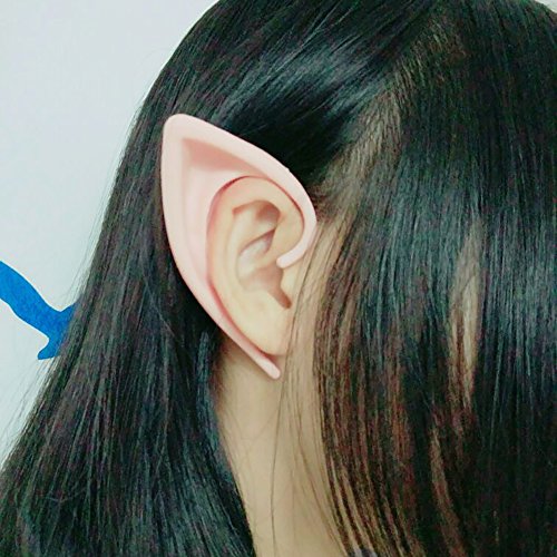 Secaden Cosplay Fairy Pixie Elf Ears Soft Pointed Ears Tips Anime Party Dress Up Costume Accessories (Short Style)