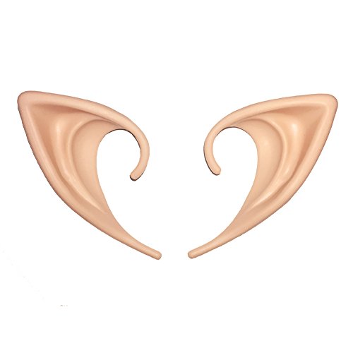Secaden Cosplay Fairy Pixie Elf Ears Soft Pointed Ears Tips Anime Party Dress Up Costume Accessories (Short Style)