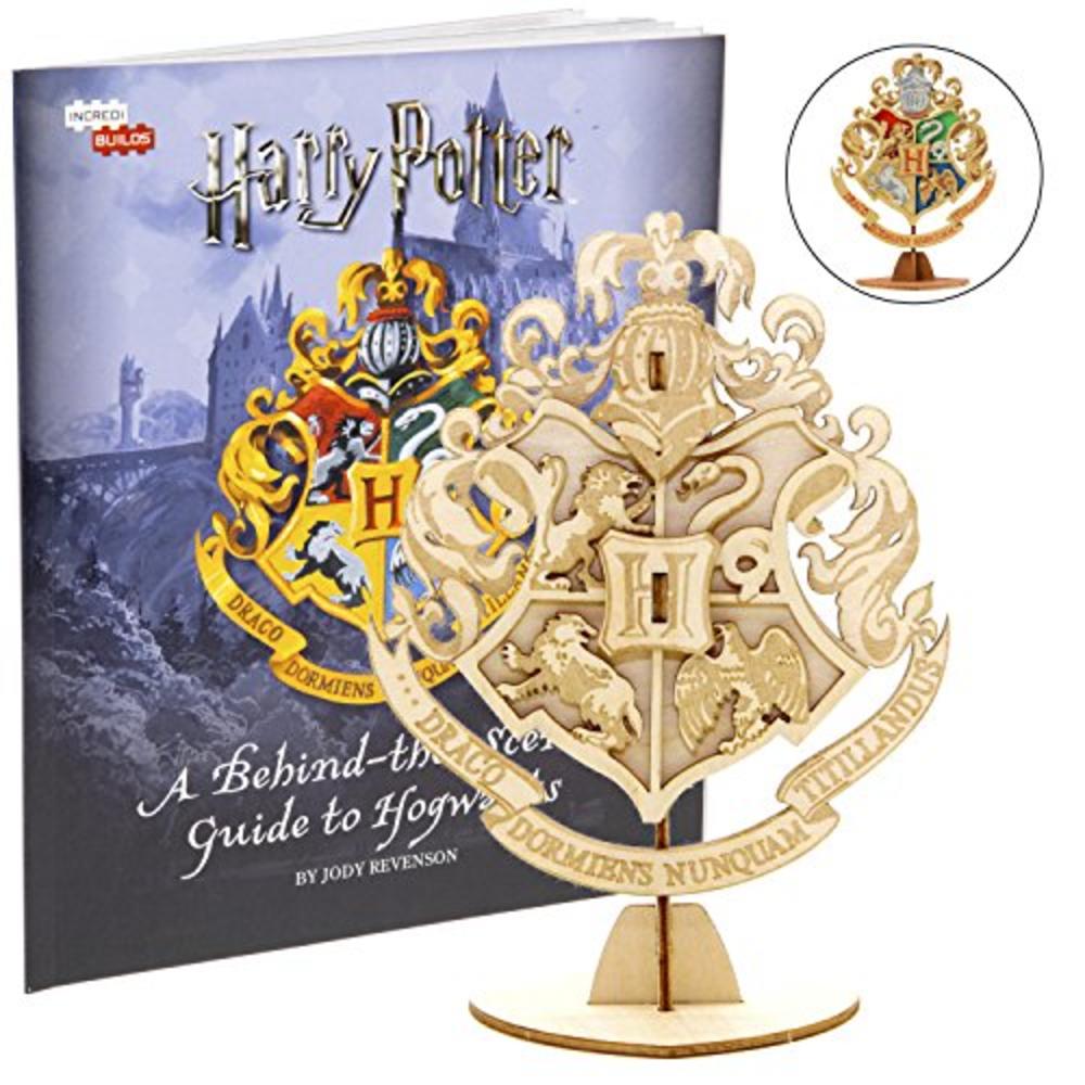 Incredibuilds Harry Potter Hogwarts Crest 3D Wood Puzzle & Model Figure Kit (7 Pcs) - Build & Paint Your Own 3-D Book Movie Toy - Holiday Educ