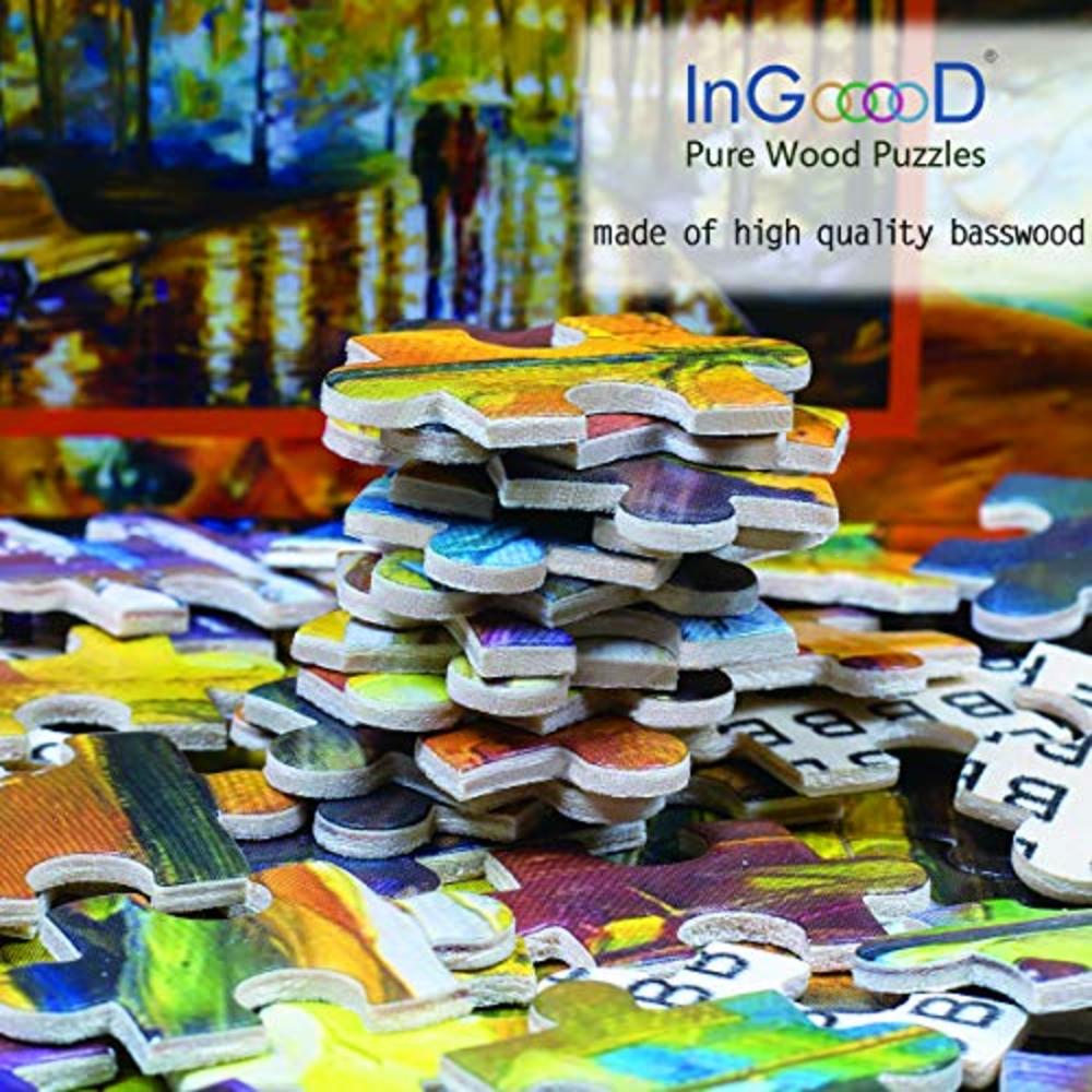Ingooood Rainy Night Walk Wooden Puzzle 1000 Pieces