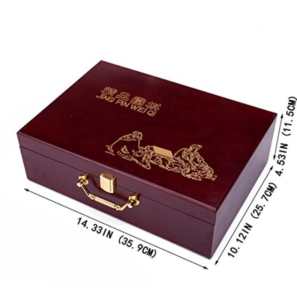 THY COLLECTIBLES Collectible Wei Qi Go Game Set Melamine Single Convex Stones and Wild Jujube Bowls Elegant Wooden Storage Case