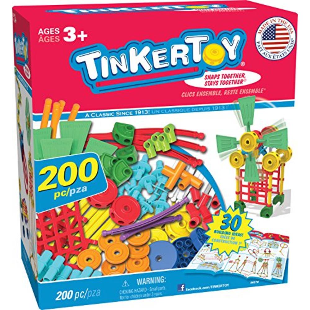 TINKERTOY 30 Model 200 Piece Super Building Set - Preschool Learning Educational Toy for Girls and Boys 3+ ( Exclusive)