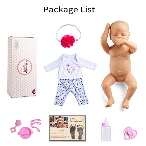 JIZHI Lifelike Reborn Baby Dolls Girl 17 Inch Full Vinyl Body Washable Realistic Newborn Baby Dolls with Clothes and Toy Accesso
