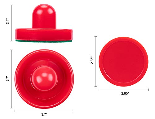 jollylife Set of 2 Red Air Hockey Pushers and 4 Red Pucks