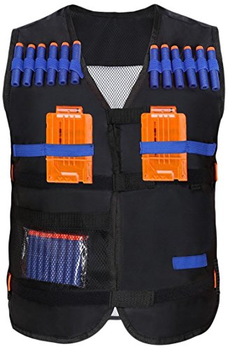 Yosoo Kids Elite Tactical Vest with 20 Pcs Soft Foam Darts for Nerf Gun N-strike Elite Series ( 2 Clips Not Included )