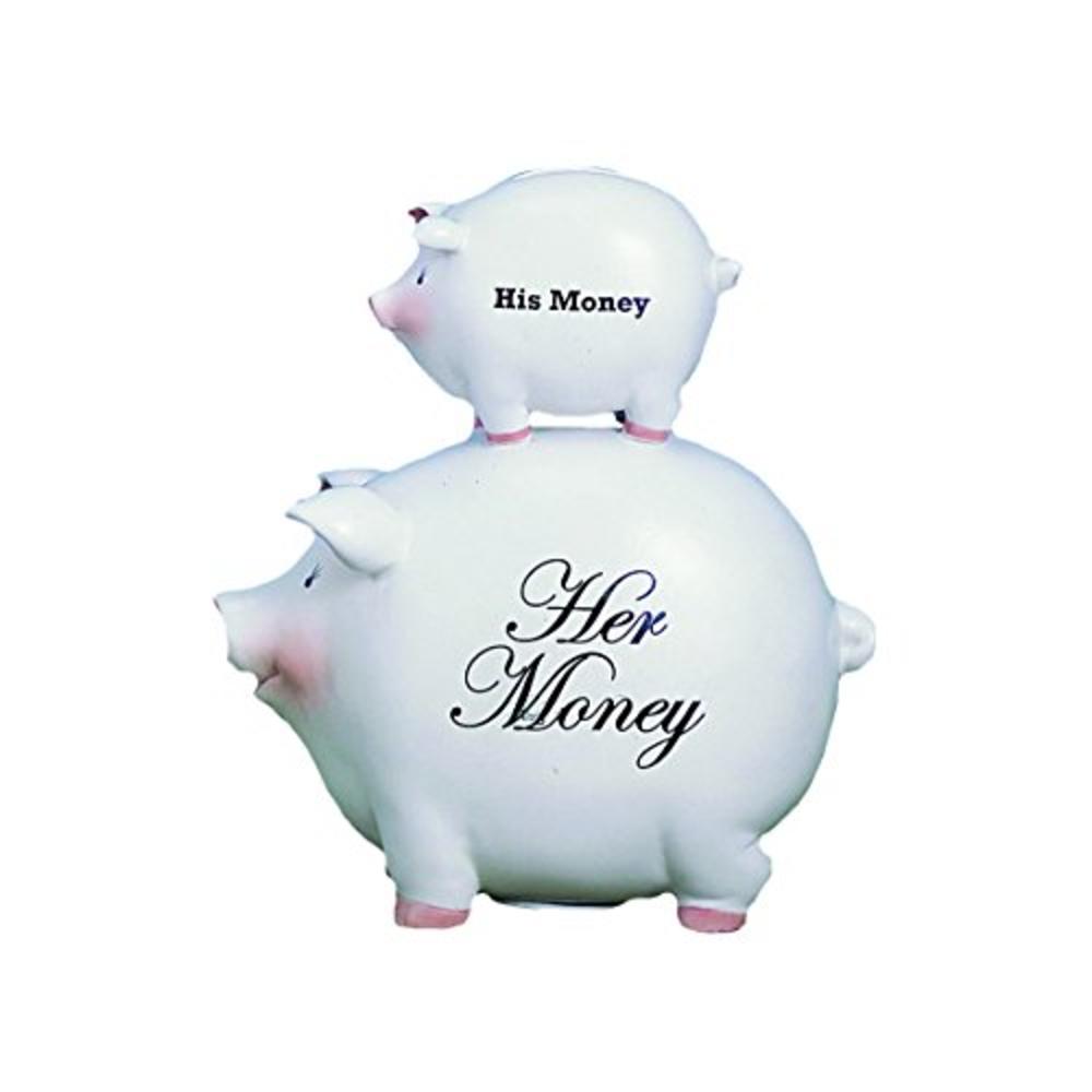 Youngs His Money/Her Money Ceramic Piggy Bank, 8-Inch