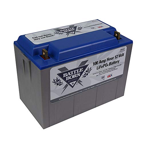 Battle Born Batterie Battle Born LiFePO4 Deep Cycle Battery - 100Ah 12v with Built-In BMS - 3000-5000 Deep Cycle Rechargeable Battery - Perfect for R