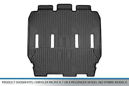 MAX LINER MAXLINER Floor Mats 2nd and 3rd Row Liner Black for 2017-2018 Chrysler Pacifica 7 or 8 Passenger Model (No Hybrid Models)