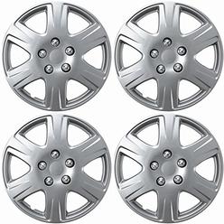 Oxgord 15 inch Snap On Hubcaps Compatible with Toyota Corolla 2005-2008 - Set of 4 Rim Covers Rim for 15 inch Wheels - Silver
