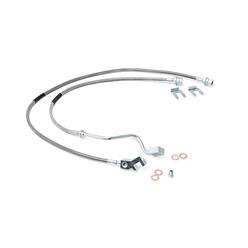Rough Country Front Extended Stainless Steel Brake Lines (fits) 1999-2004 Super Duty F250 F350 4-8" Lifts 89705