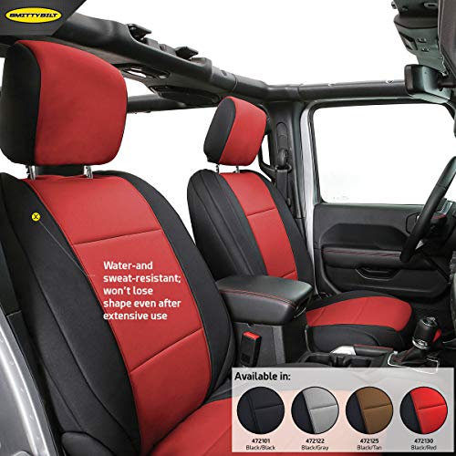 Smittybilt 472130 Red/Black Neoprene Seat Covers for 2018+ Jeep Wrangler JL 4-Door