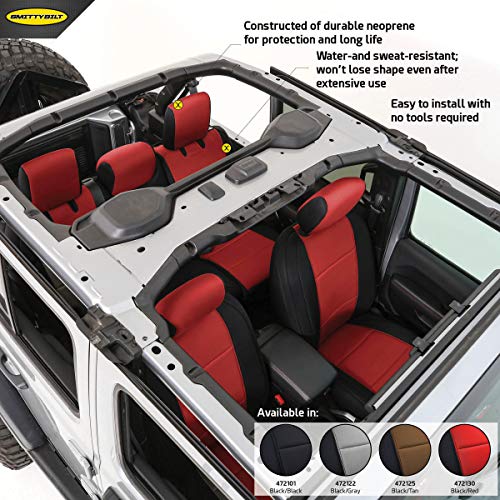 Smittybilt 472130 Red/Black Neoprene Seat Covers for 2018+ Jeep Wrangler JL 4-Door
