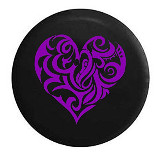 American Unlimited Purple - Heart Artistic Love 4x4 Girl Spare Tire Cover Black 32 in Spare Tire Cover Black 32 in