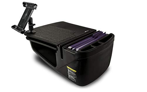 AutoExec AUE13024 GripMaster Car Desk Black Finish with Built-in 200 Watt Power Inverter and Tablet Mount
