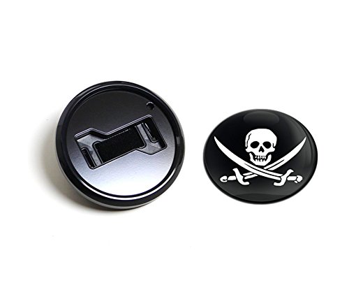 GoBadges BKC013 Jolly Roger - Magnetic Black Grill Badge Holder Combo/Universal Fit/No Tools Required/Weather-Proof and Car-Wash