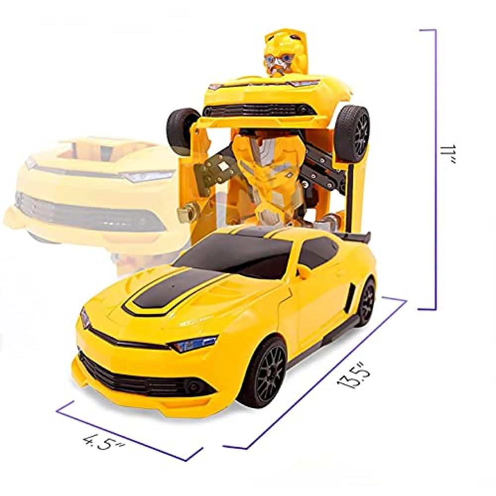 SUPERPOWER SuperPower Remote Control Car Transforming Bumblebee Classic  Disguise Action Figure Hero Robot Toy with One Button Transformatio