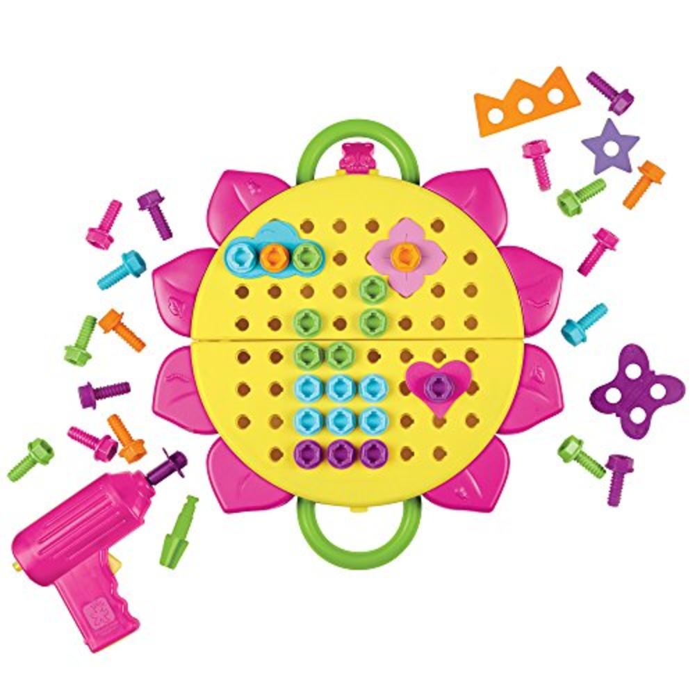 Educational Insights Design & Drill Flower Power Studio, Drill Toy, 70 Piece Set , Perfect for Boys & Girls Ages 3+