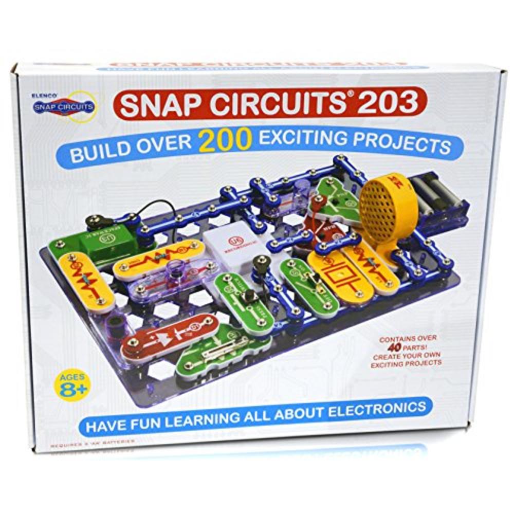 Snap Circuits 203 Electronics Exploration Kit | Over 200 STEM Projects | 4-Color Project Manual | 42 Snap Modules | Unlimited Fu