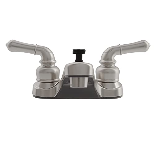 Dura Faucet DF-PL720C-SN RV Bathroom Faucet with Classical Handles and Shower Hose Diverter (Brushed Satin Nickel)