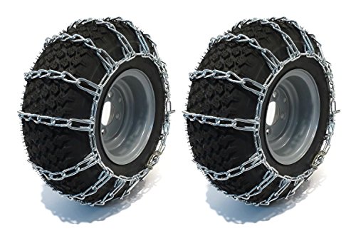 The ROP Shop New Pair 2 Link TIRE Chains 20x8.00x10 for Garden Tractors/Riders/Snowblower