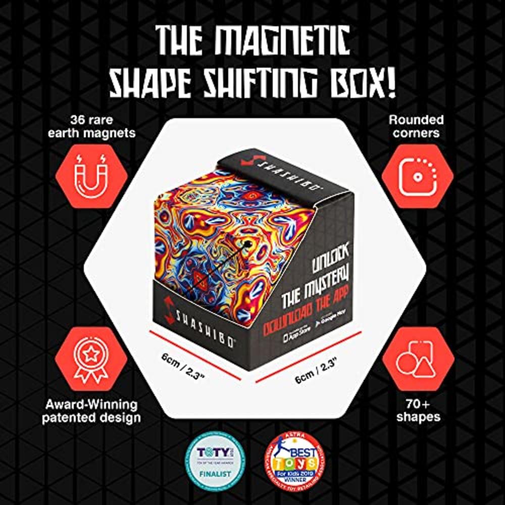 SHASHIBO Shape Shifting Box - Award-Winning, Patented Fidget Cube w/ 36 Rare Earth Magnets - Extraordinary 3D Magic Cube – Shash
