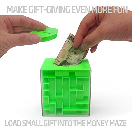 Trekbest Money Maze Puzzle Box - A Fun Unique Way to Give Gifts for Kids  and Adults (Green)