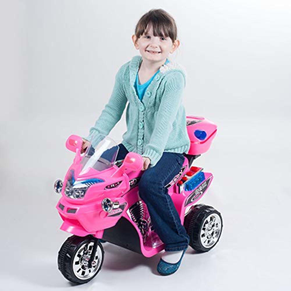Lil' Rider Electric Motorcycle for Kids – 3-Wheel Battery Powered Motorbike for Kids Ages 3 -6 – Fun Decals, Reverse, and Headlights by Lil