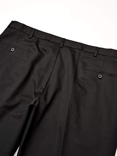 HAGGAR Mens Premium No Iron Classic Fit Expandable Waist Pleat Front Pant, Black, 40x30