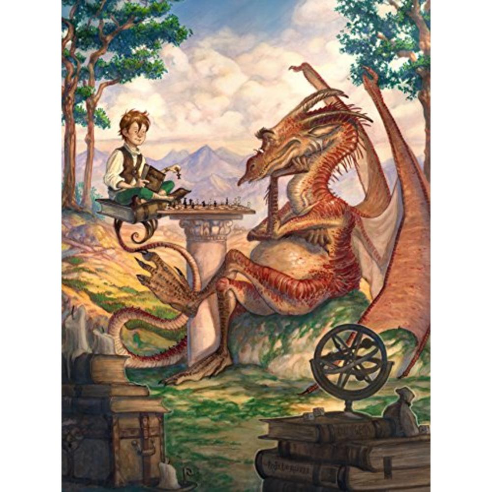 The Jigsaw Puzzle Factory 2-in-1 Tony Diterlizzi Dragon Summoner & Golden Afternoon, Fantasy Puzzle Games for Adults and Kids, 3